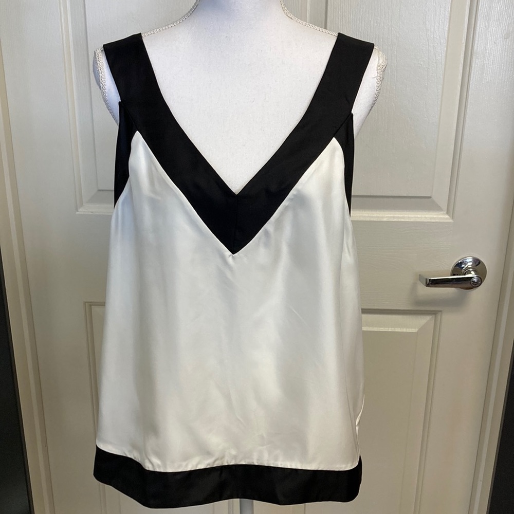Alexander McQueen Women’s Top Size 46 Cream and black 100% fine silk Italy